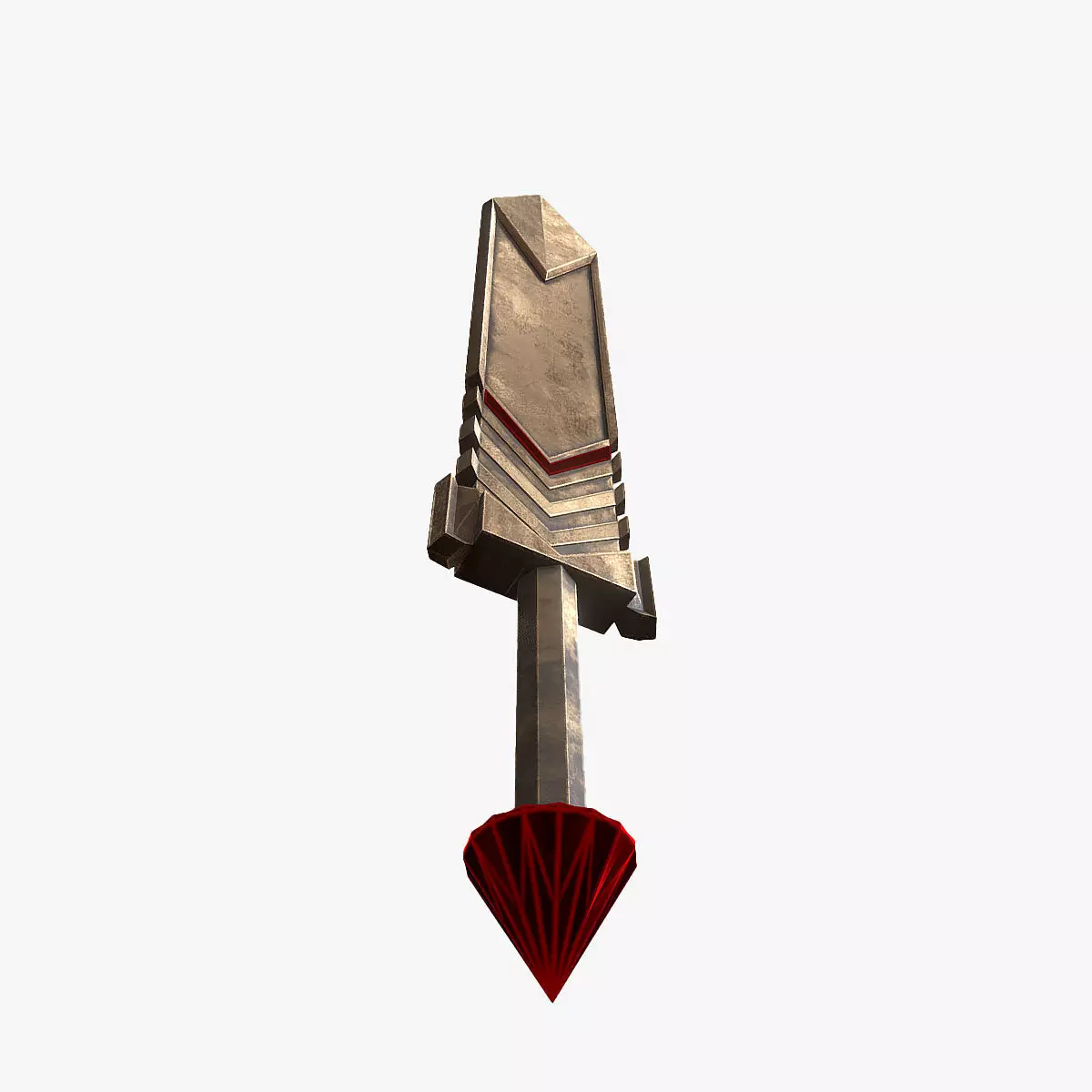 Bronze Dwarf Sword Low-poly 3D model_0