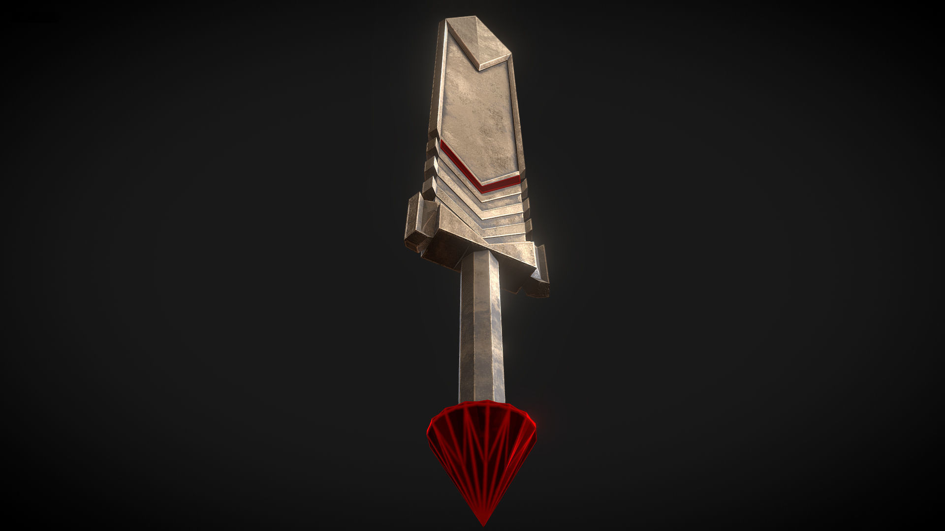 Bronze Dwarf Sword Low-poly 3D model_2