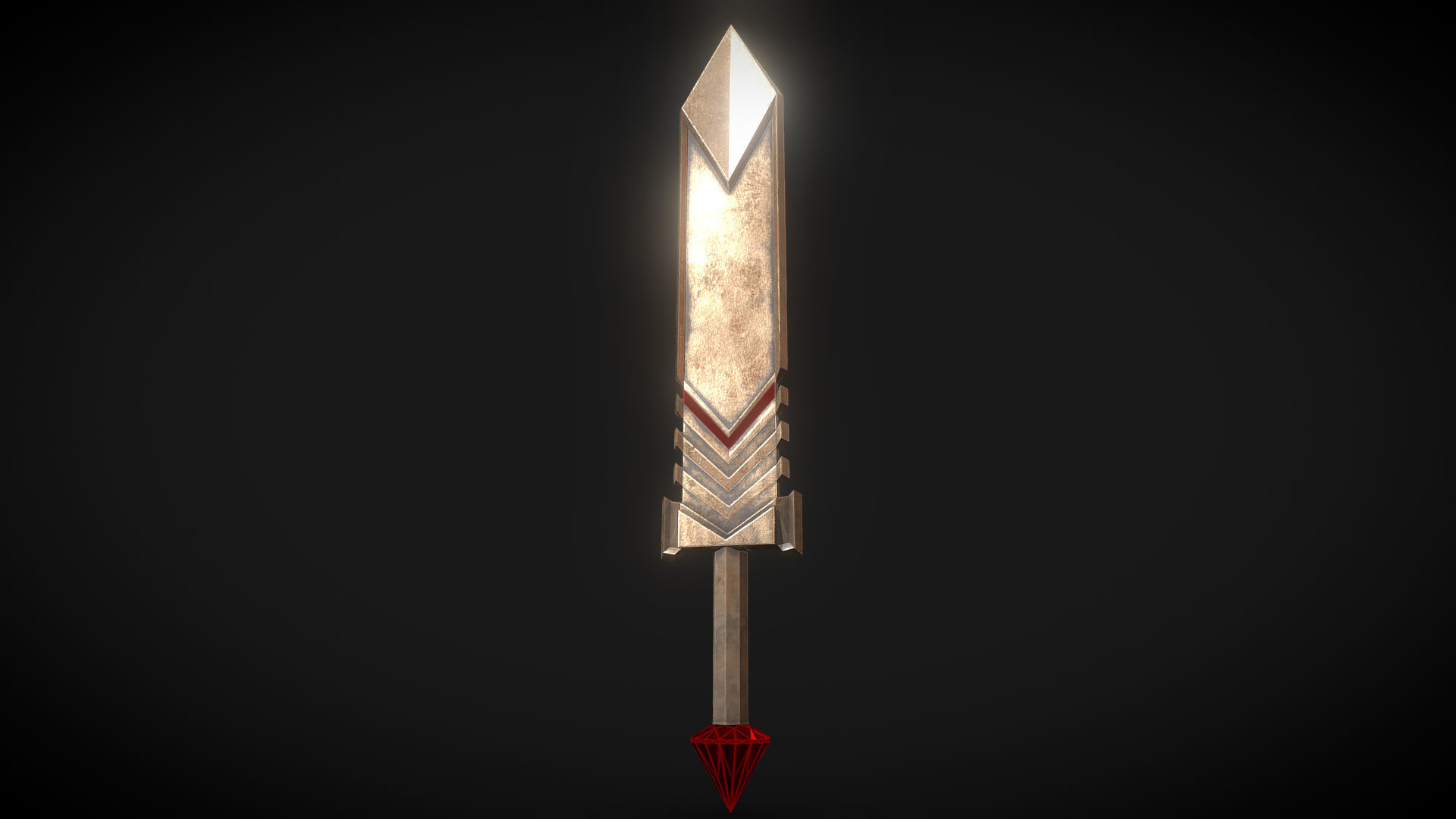 Bronze Dwarf Sword Low-poly 3D model_8
