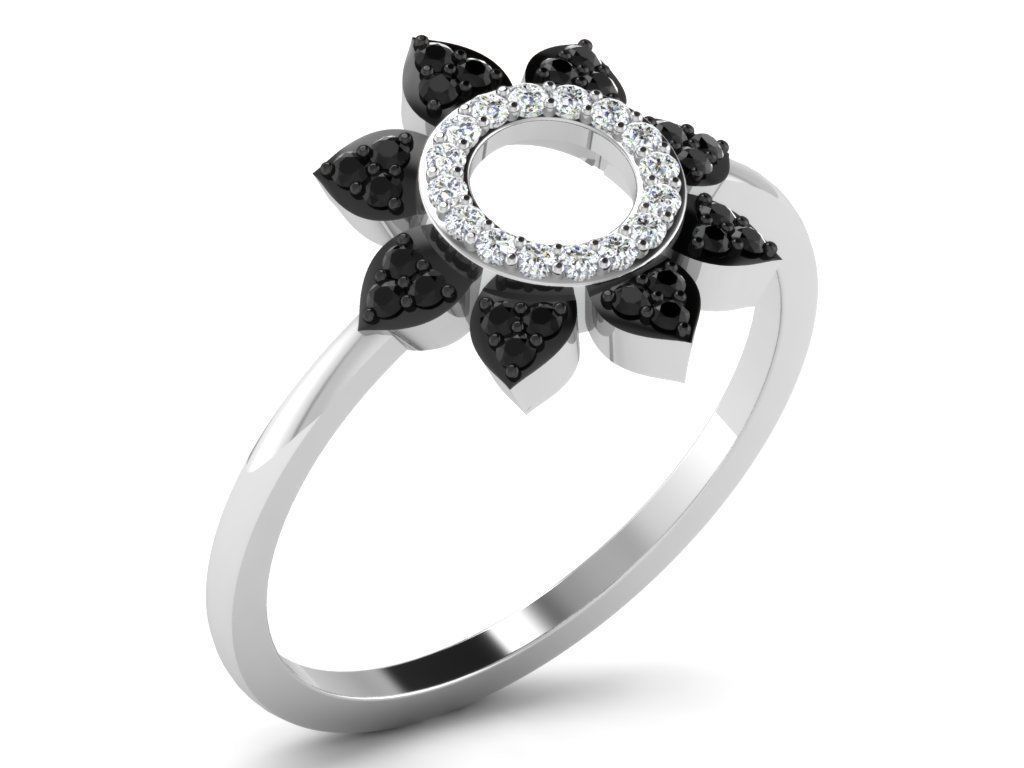 Women Diamond Ring 3dm render details 3D print model_13