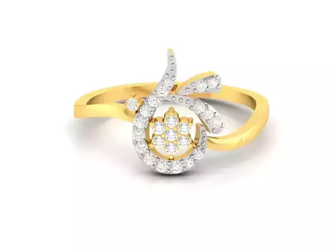 Women Diamond Ring 3dm render details