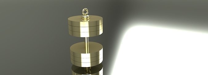 Dumbell Pendant Gold Silver Platinum Luxury Jewelry Necklace 3D print model