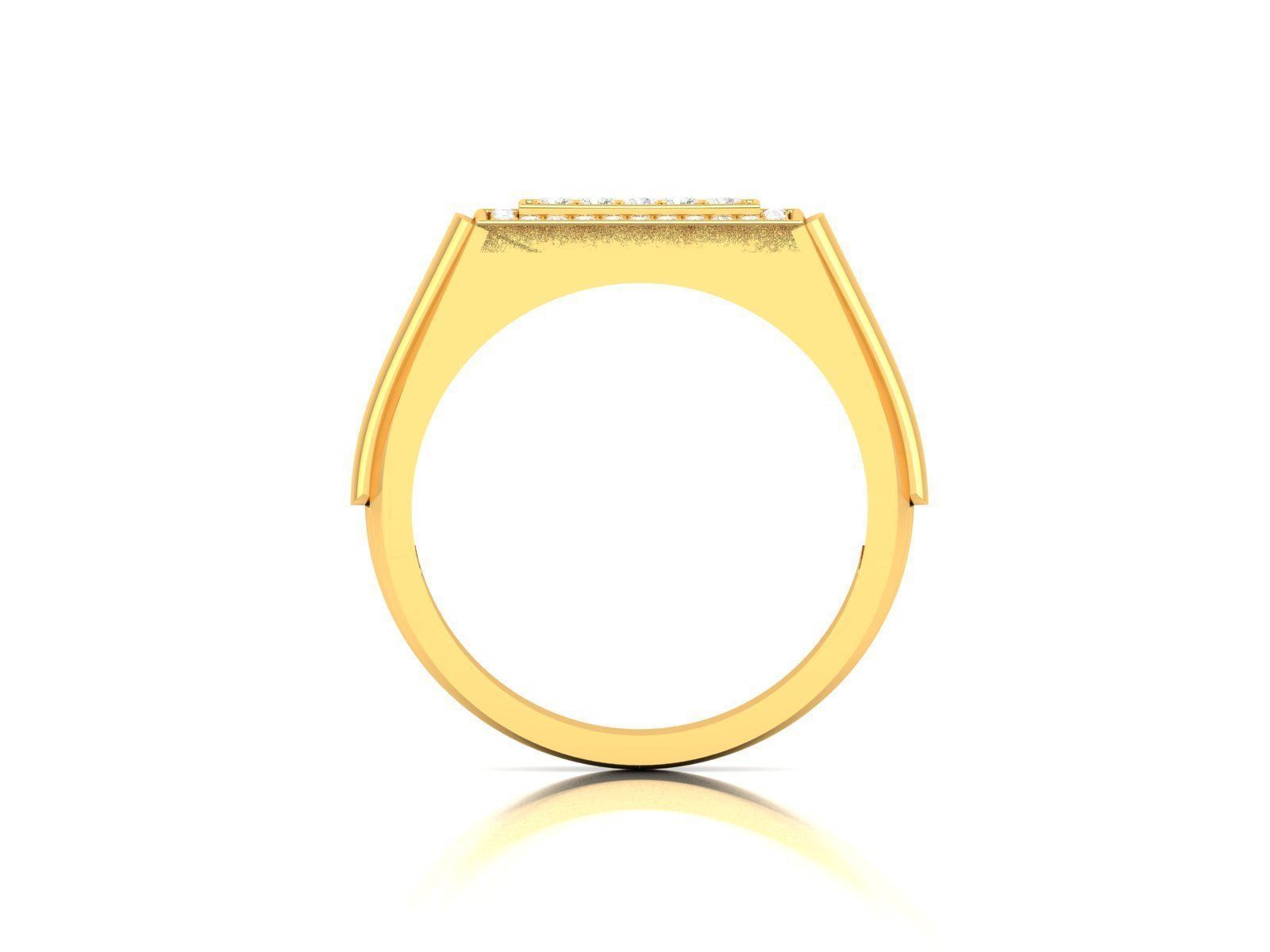 Gents Diamond Ring 3dm render details 3D print model_4