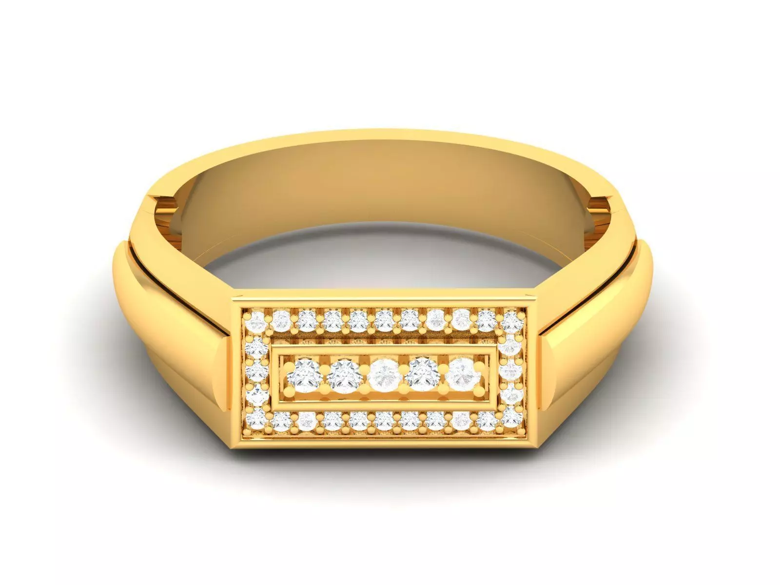 Gents Diamond Ring 3dm render details 3D print model_0