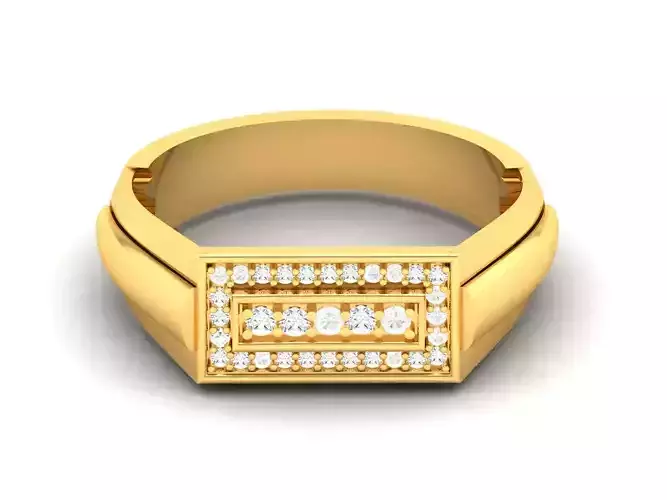 Gents Diamond Ring 3dm render details 3D print model