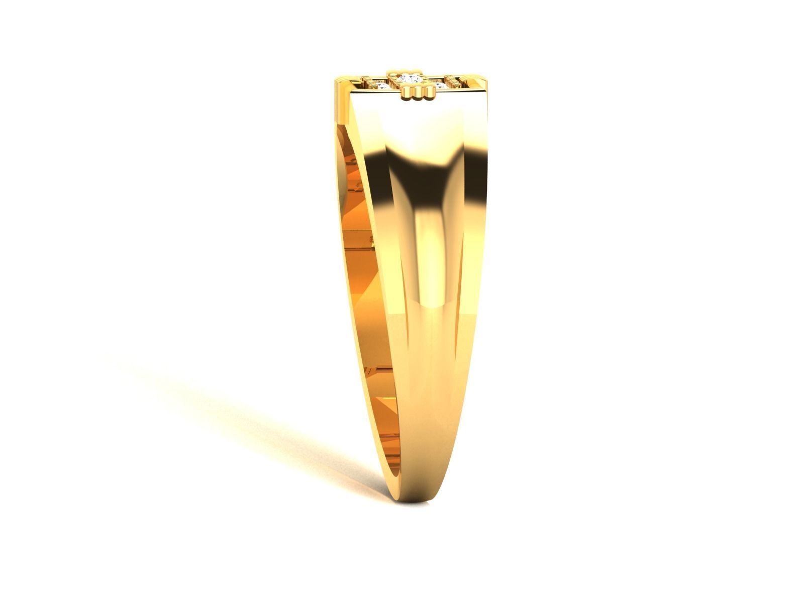 Gents Diamond Ring 3dm render details 3D print model_6