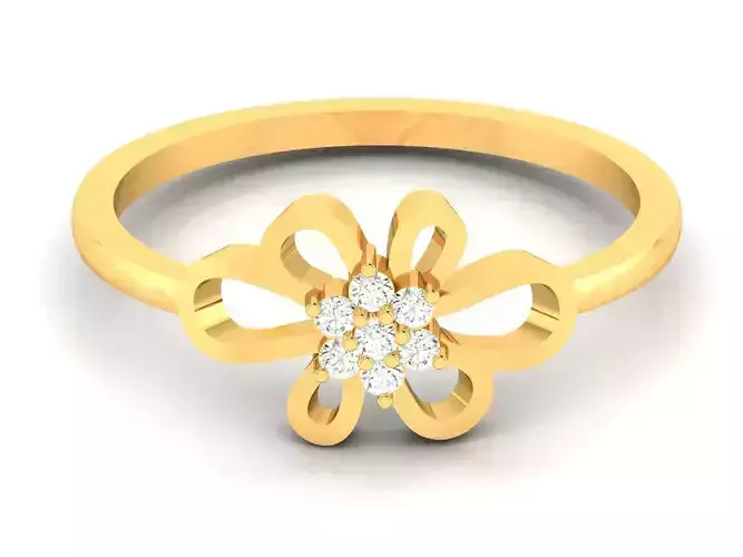 Women Diamond Ring 3dm render details