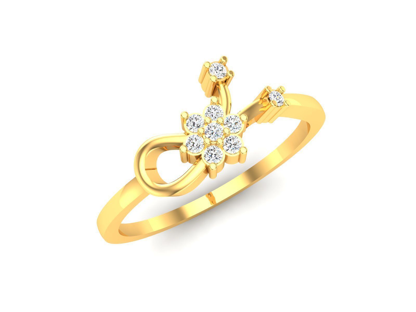 Women Diamond Ring 3dm render details 3D print model_1