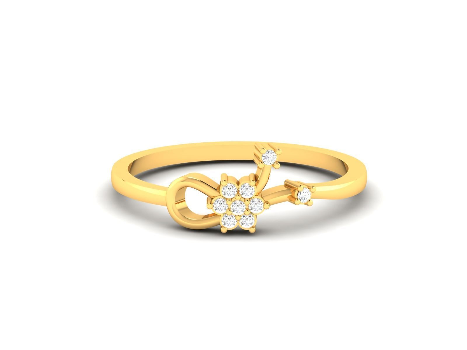 Women Diamond Ring 3dm render details 3D print model_8