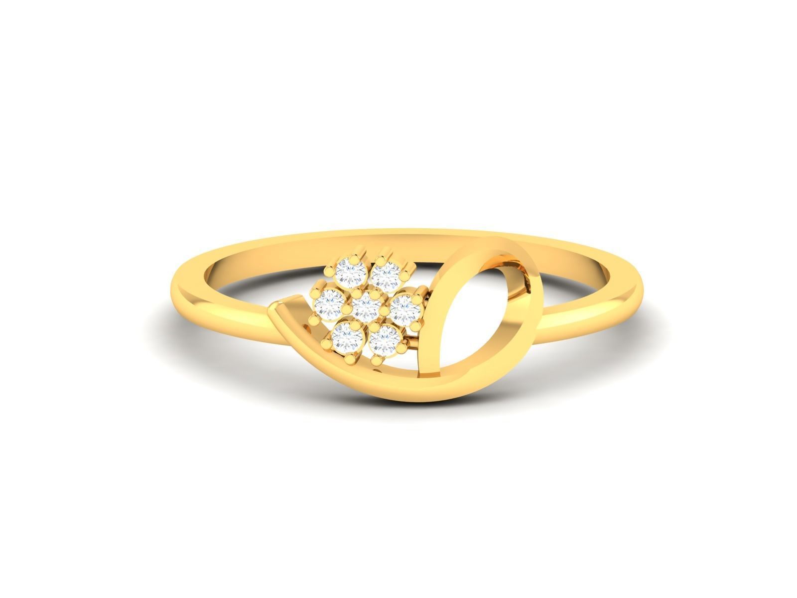 Women Diamond Ring 3dm render details 3D print model_7