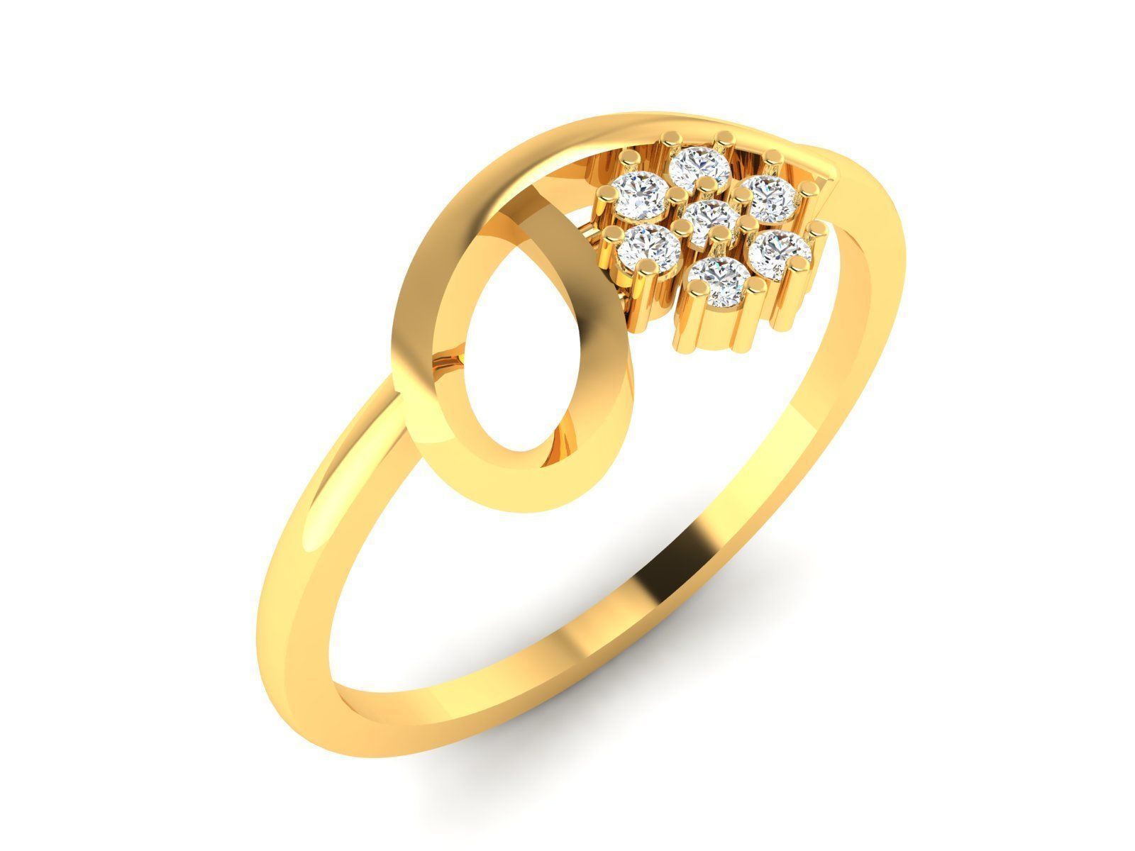 Women Diamond Ring 3dm render details 3D print model_1