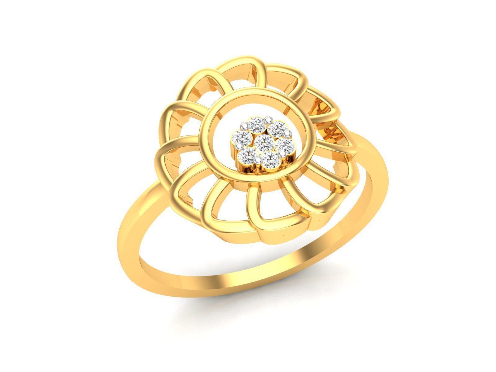 Women Diamond Ring 3dm render details 3D print model_1