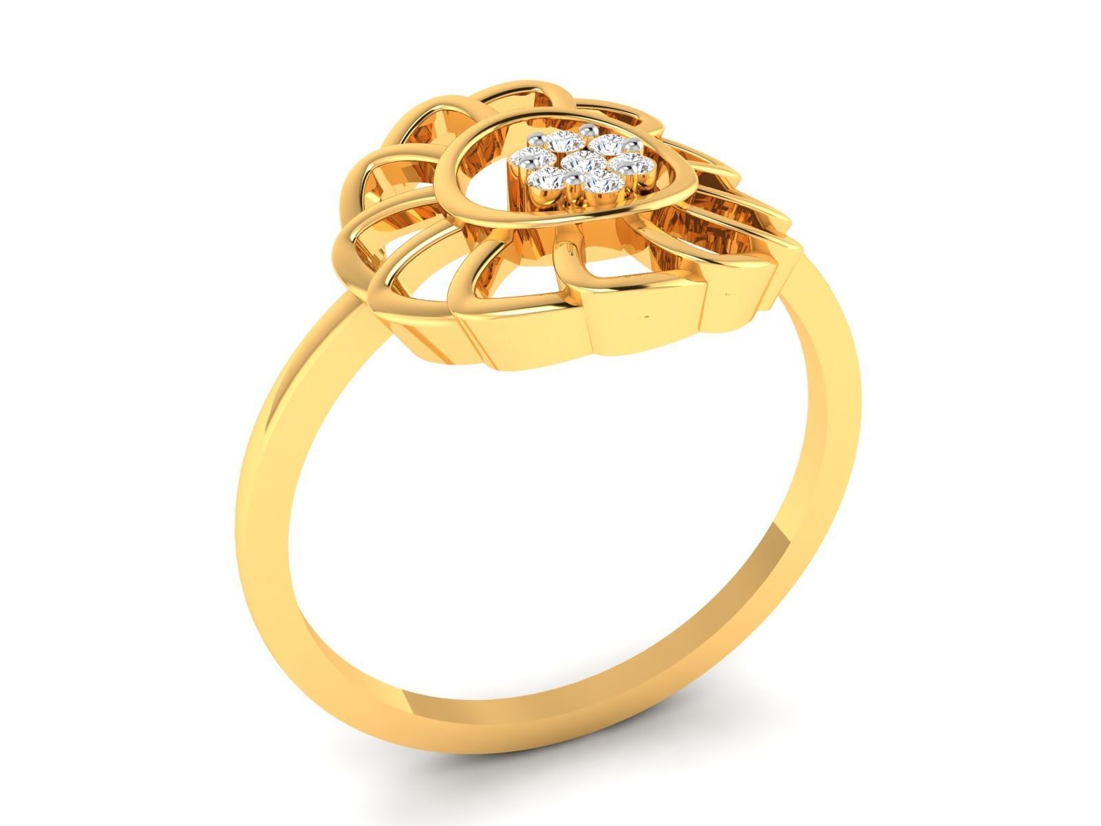 Women Diamond Ring 3dm render details 3D print model_5