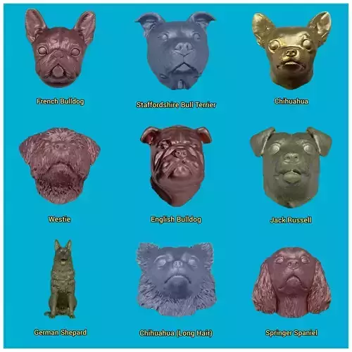Collection of Dog Handles or Knobs 