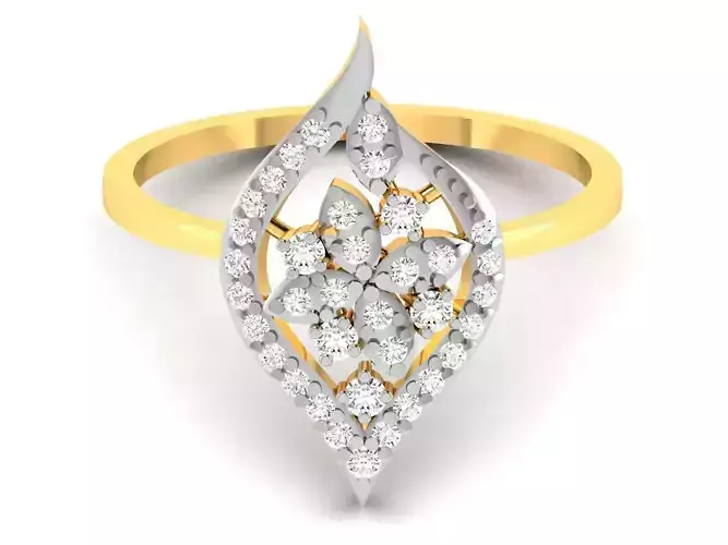 Women Diamond Ring 3dm render details