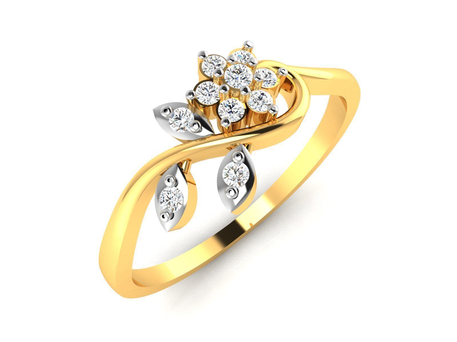 Women Diamond Ring 3dm render details 3D print model_2