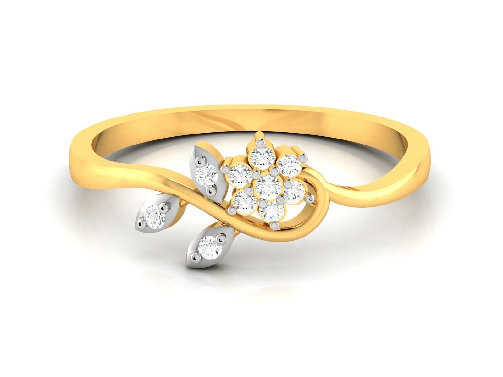 Women Diamond Ring 3dm render details 3D print model_1