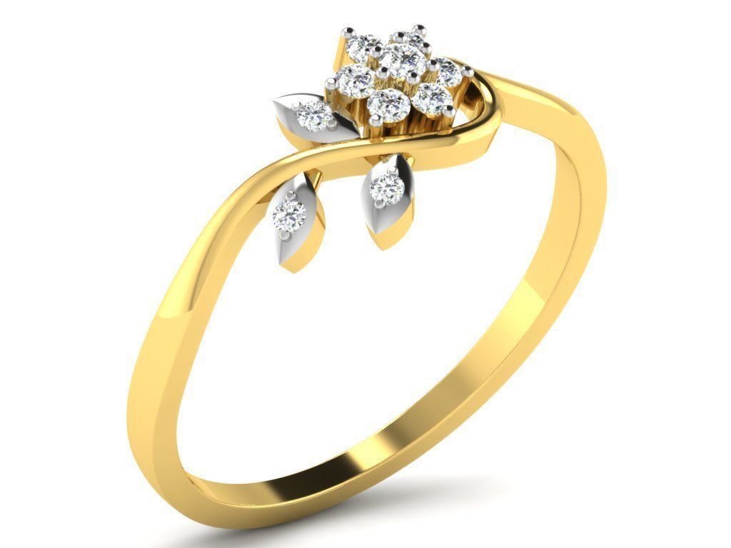 Women Diamond Ring 3dm render details 3D print model_9