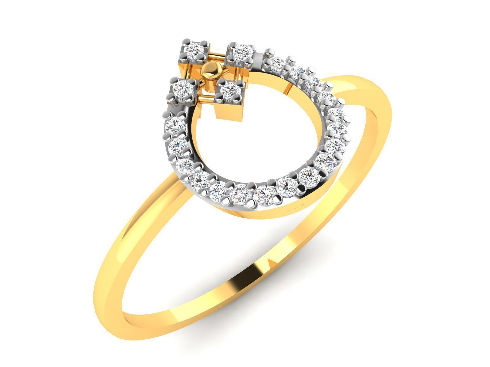 Women Diamond Ring 3dm render details 3D print model_2