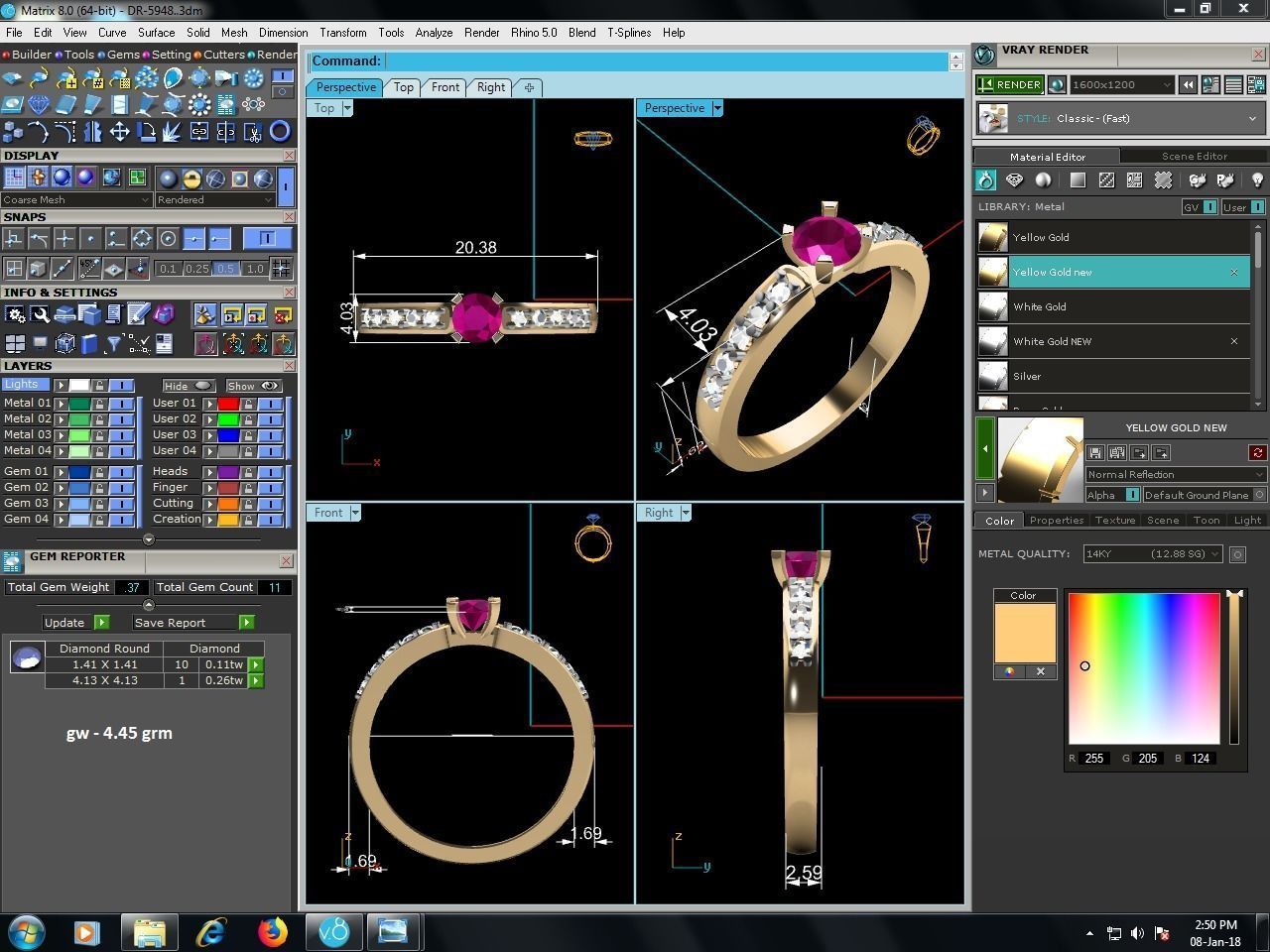 Women Diamond Ring 3dm render details 3D print model_2