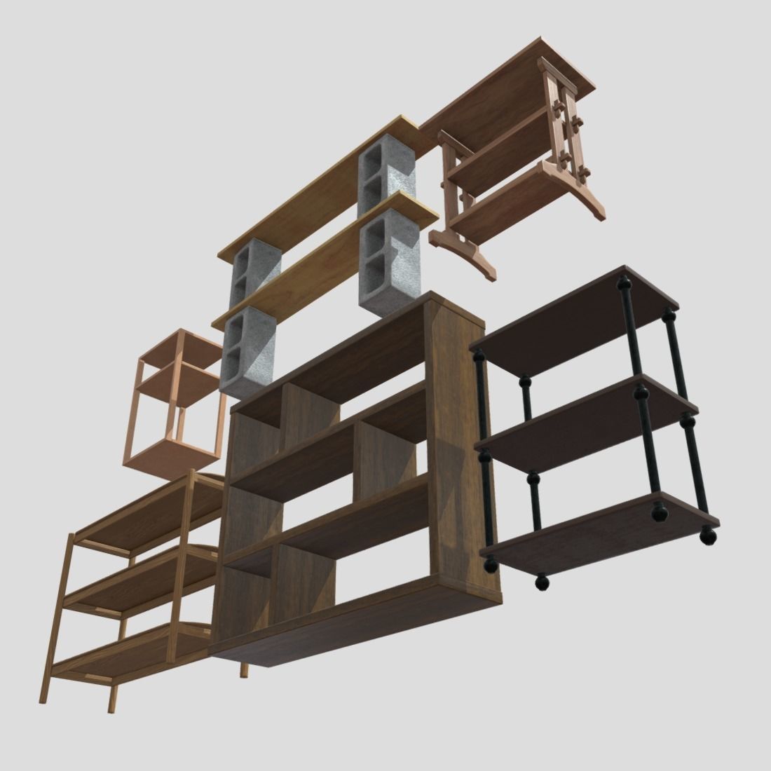 Shelf Pack Low-poly 3D model_8