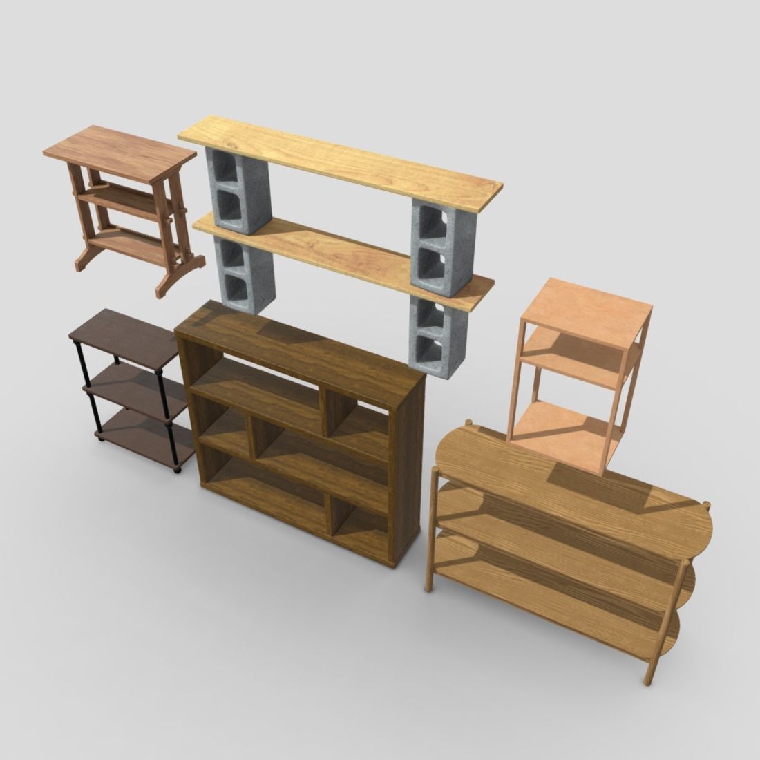 Shelf Pack Low-poly 3D model_4