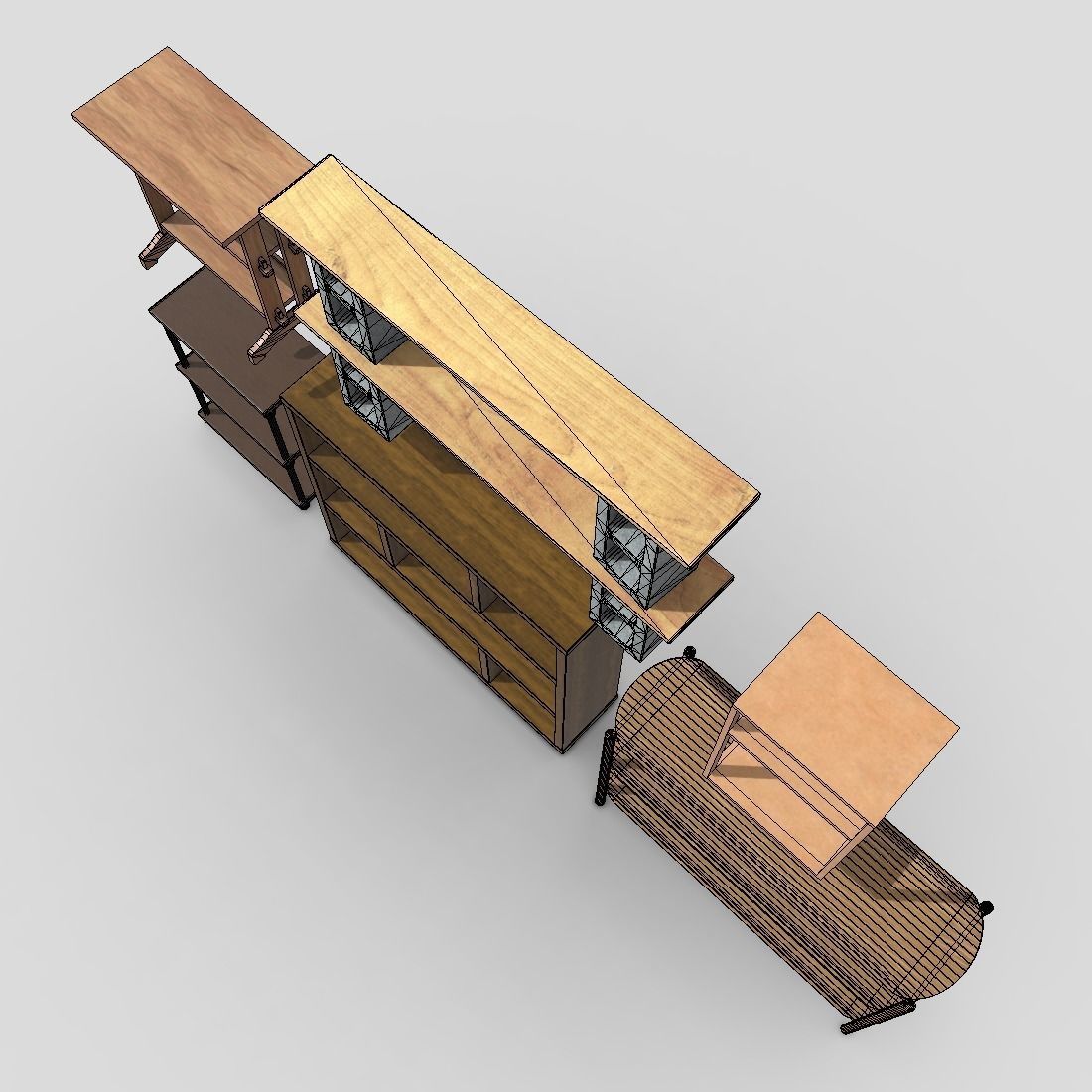 Shelf Pack Low-poly 3D model_7