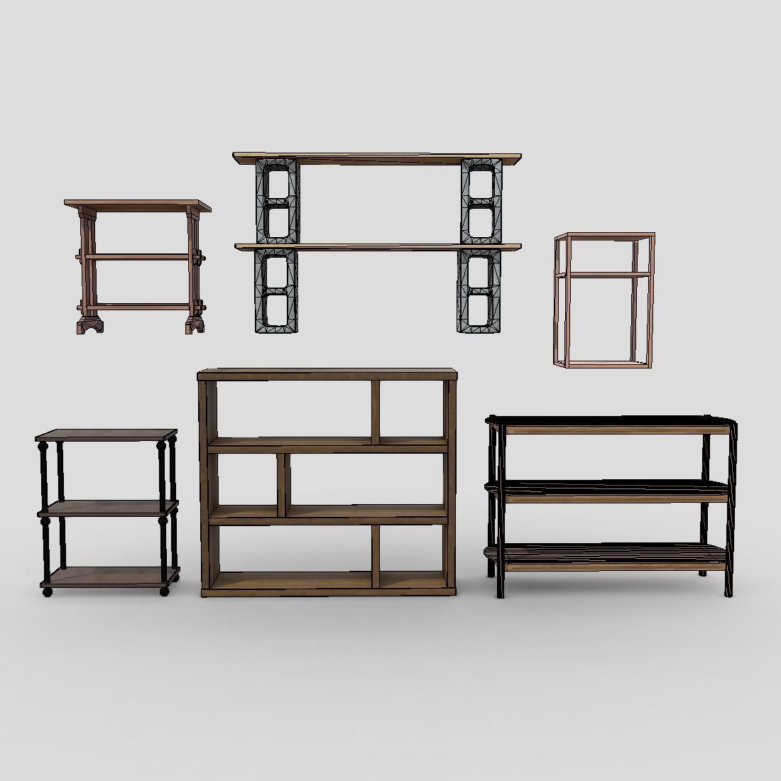 Shelf Pack Low-poly 3D model_3