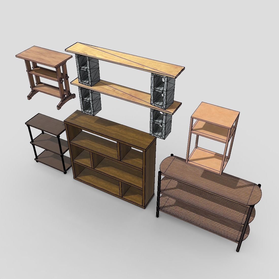 Shelf Pack Low-poly 3D model_5