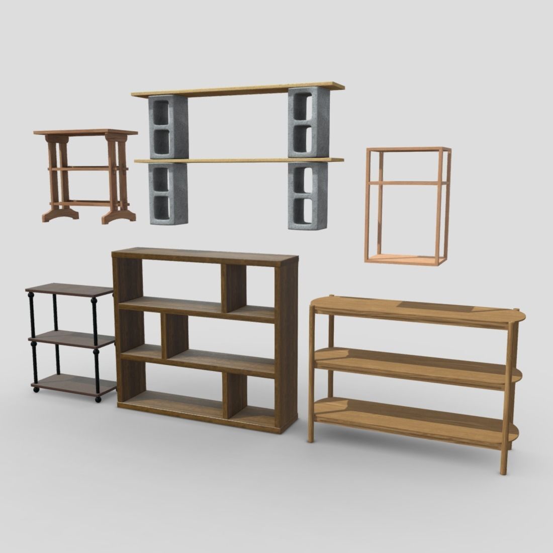 Shelf Pack Low-poly 3D model_10