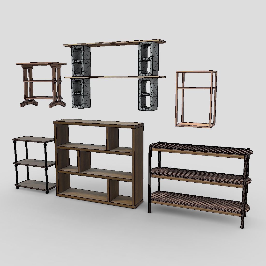 Shelf Pack Low-poly 3D model_11