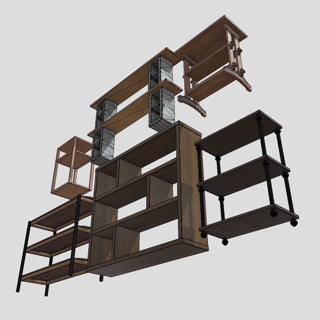 Shelf Pack Low-poly 3D model_9