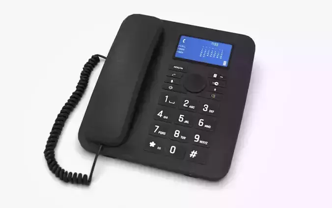 Landline phone with cable