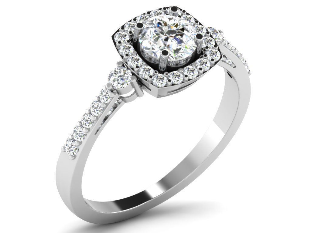 Women Diamond Ring 3dm render details 3D print model_9