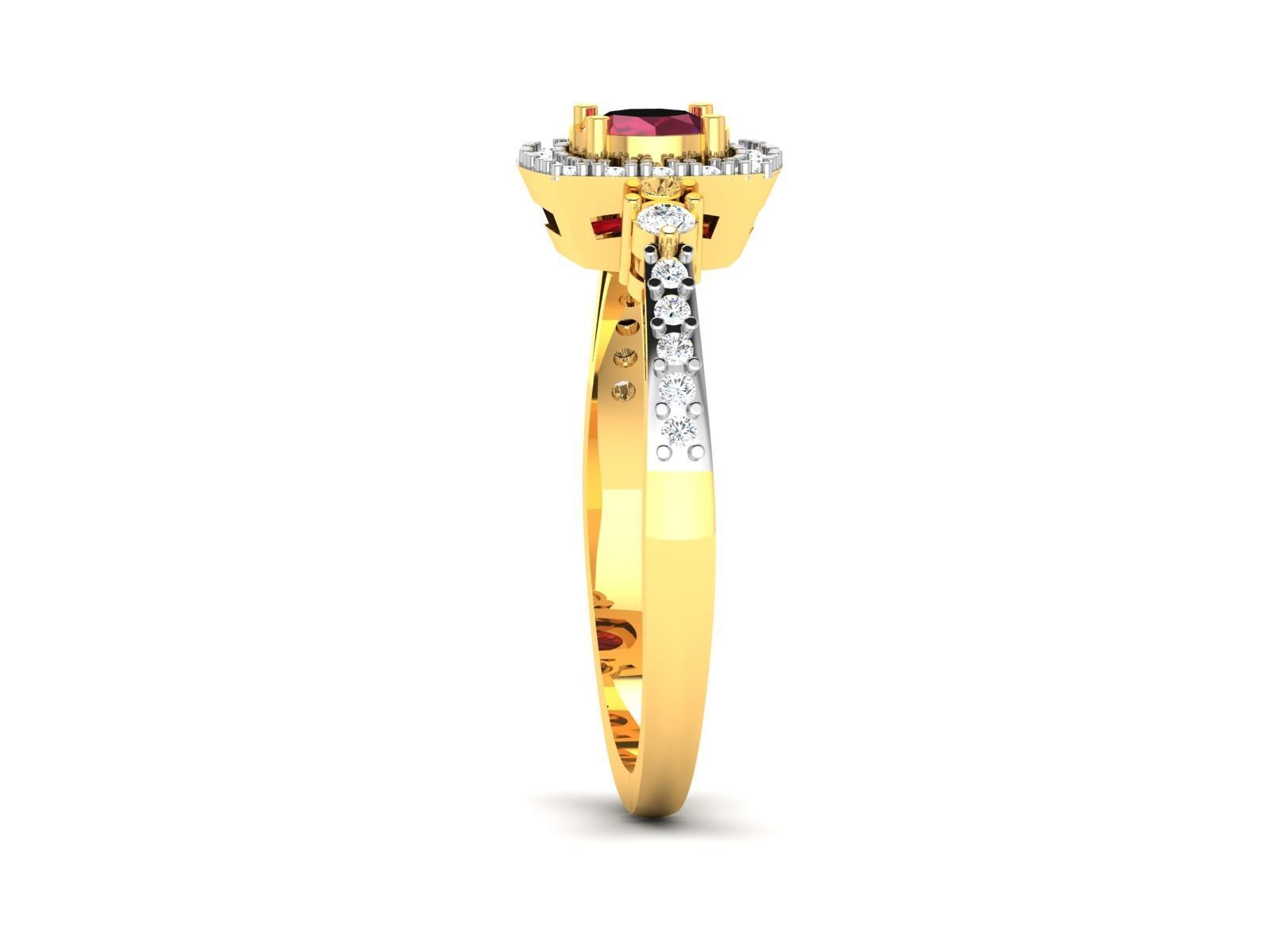 Women Diamond Ring 3dm render details 3D print model_7