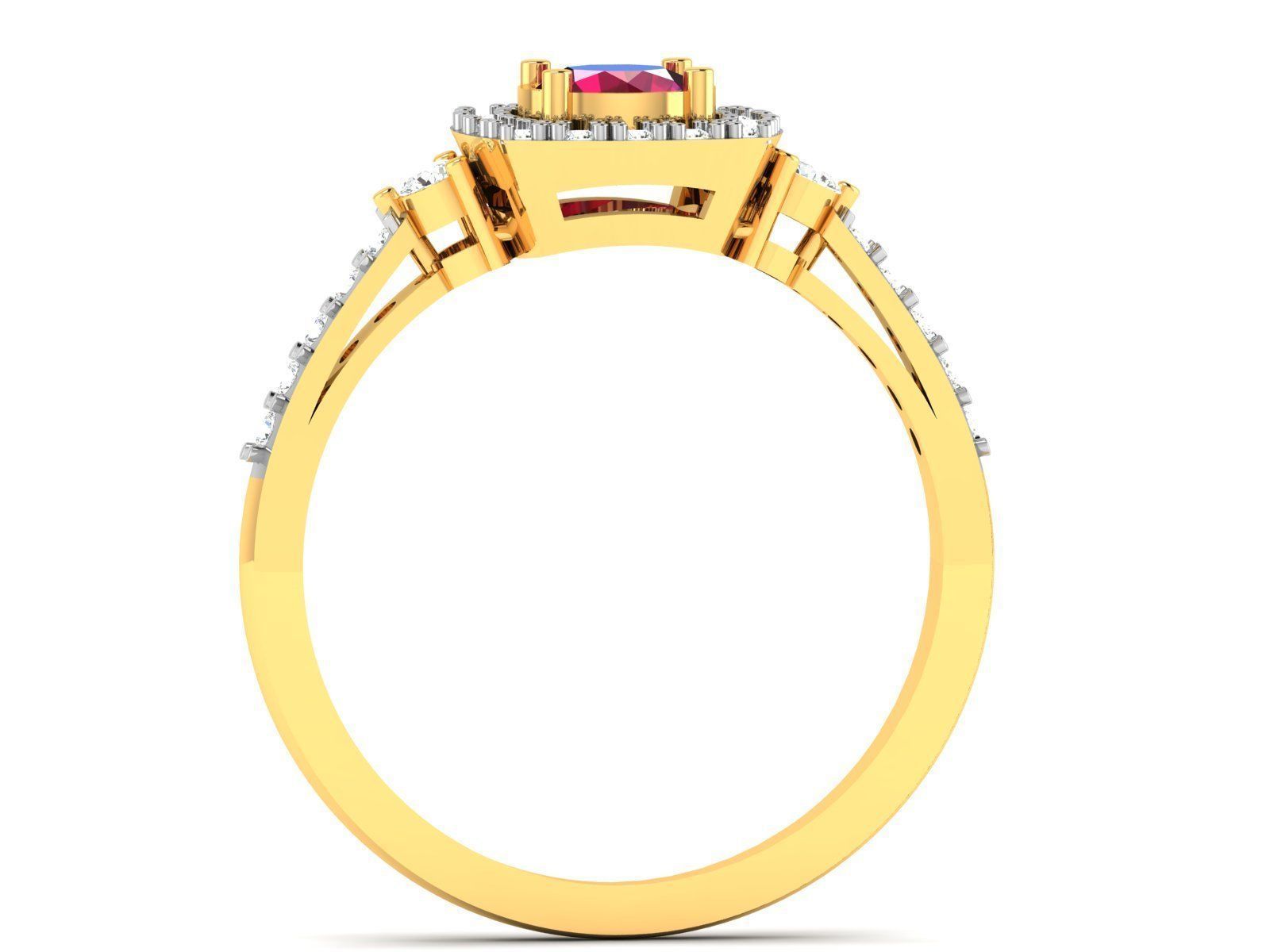 Women Diamond Ring 3dm render details 3D print model_3