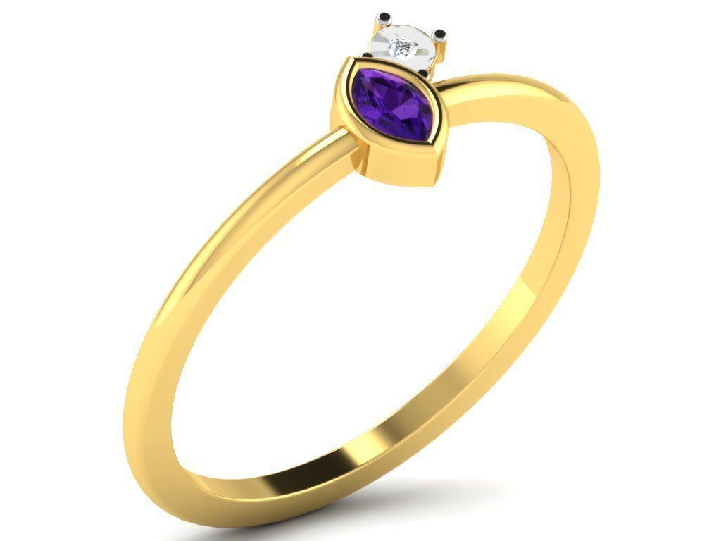 Women Diamond Ring 3dm render details 3D print model_8