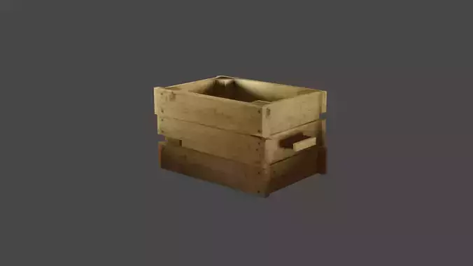 Wood Box Low-poly 3D model