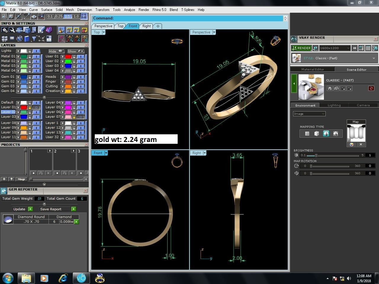Women Diamond Ring 3dm render details 3D print model_9