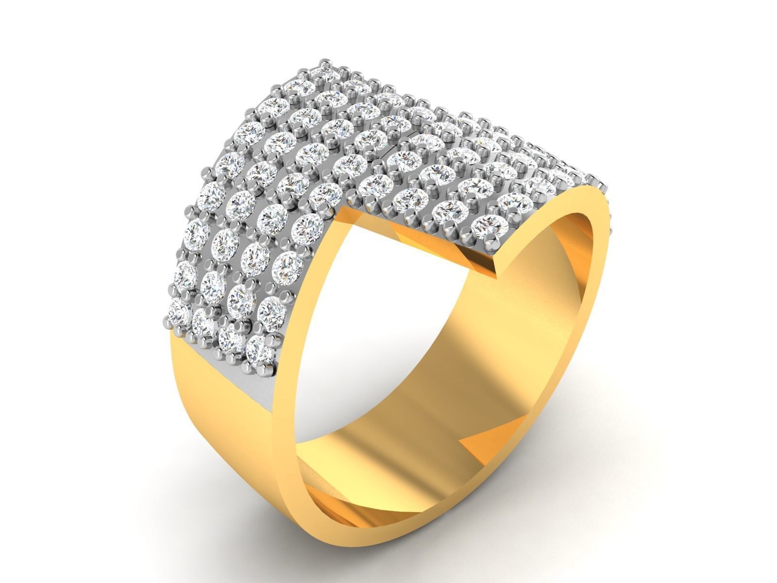 Women Diamond Ring 3dm render details 3D print model_1