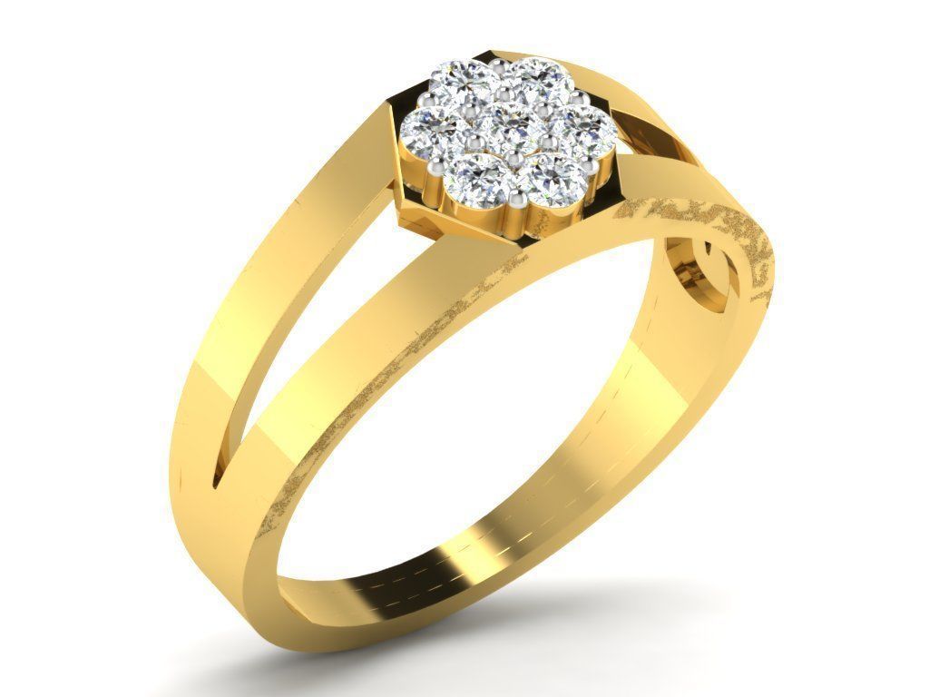 Women Diamond Ring 3dm render details 3D print model_8