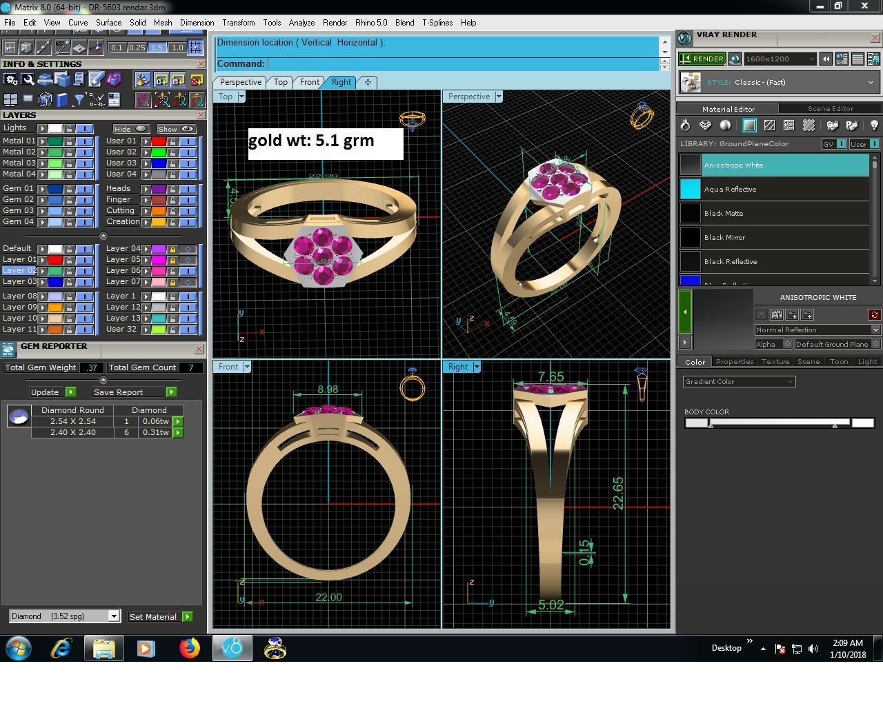 Women diamond ring 3dm stl render detail 3D print model_9