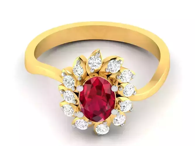 Women Diamond Ring 3dm render details 3D print model