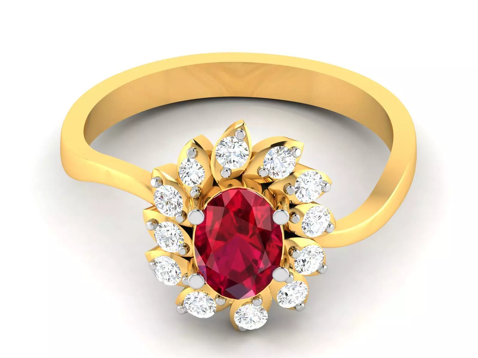 Women Diamond Ring 3dm render details 3D print model_0
