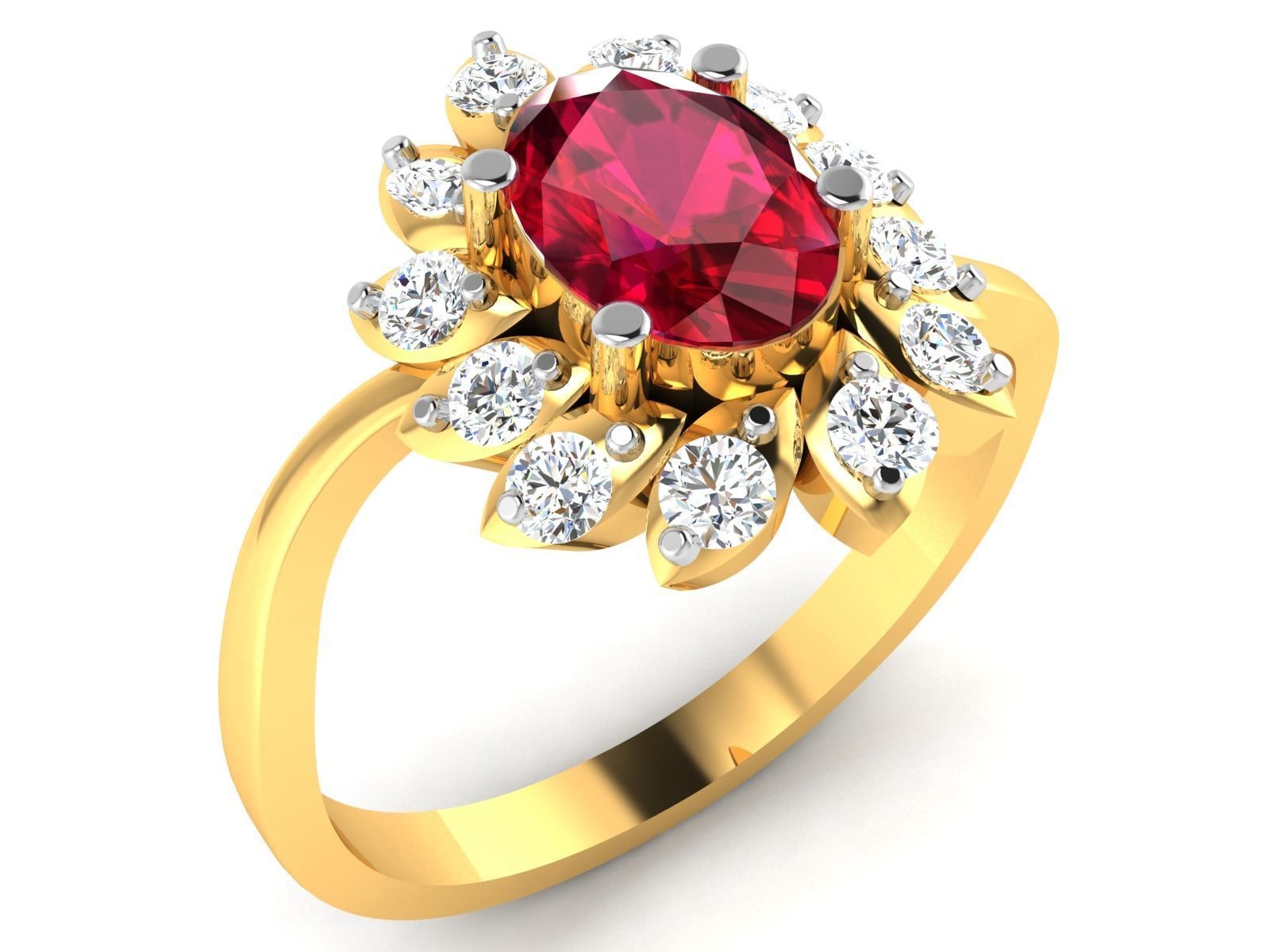 Women Diamond Ring 3dm render details 3D print model_1