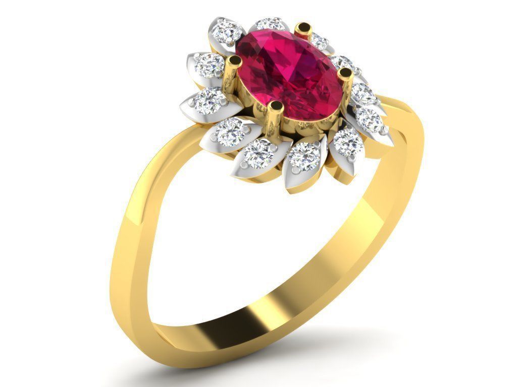 Women Diamond Ring 3dm render details 3D print model_8
