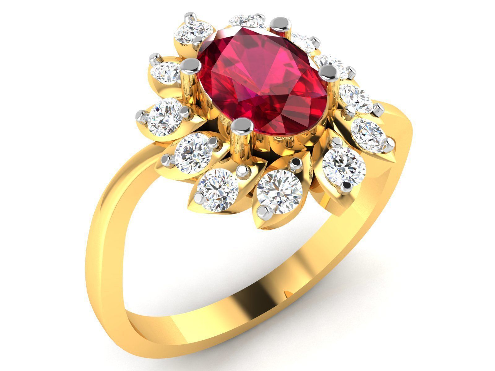 Women Diamond Ring 3dm render details 3D print model_2