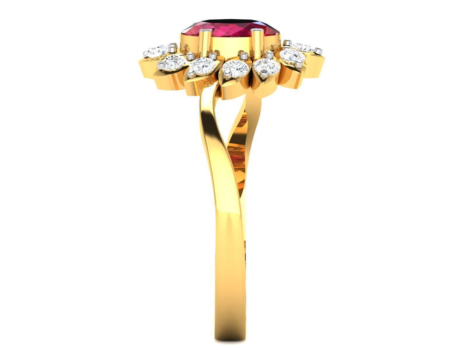 Women Diamond Ring 3dm render details 3D print model_6