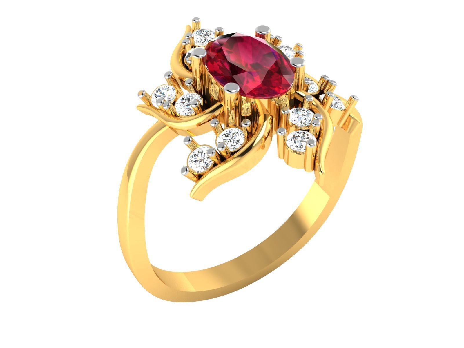 Women Diamond Ring 3dm render details 3D print model_2