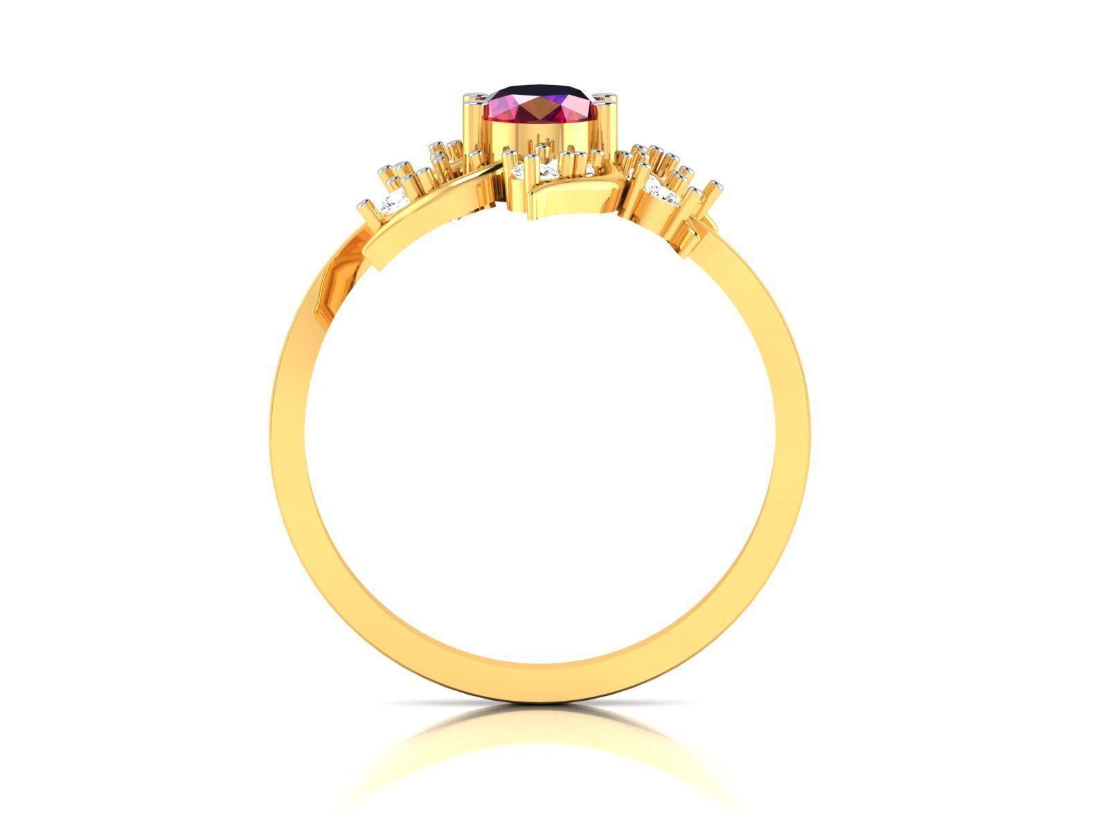 Women Diamond Ring 3dm render details 3D print model_4